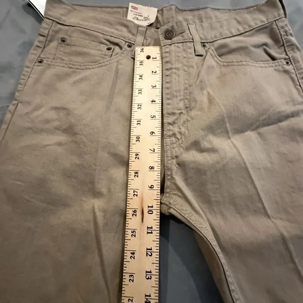 Levi's 505 Khaki Pants Regular Fit Straight Leg Brown Mens 32x30 Trousers